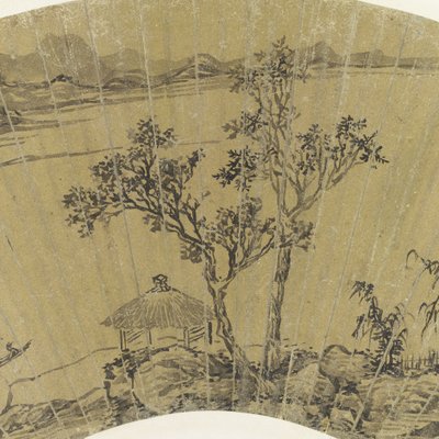 Landscape with Lake and Three Boats (detail) by Wen Zhengming
